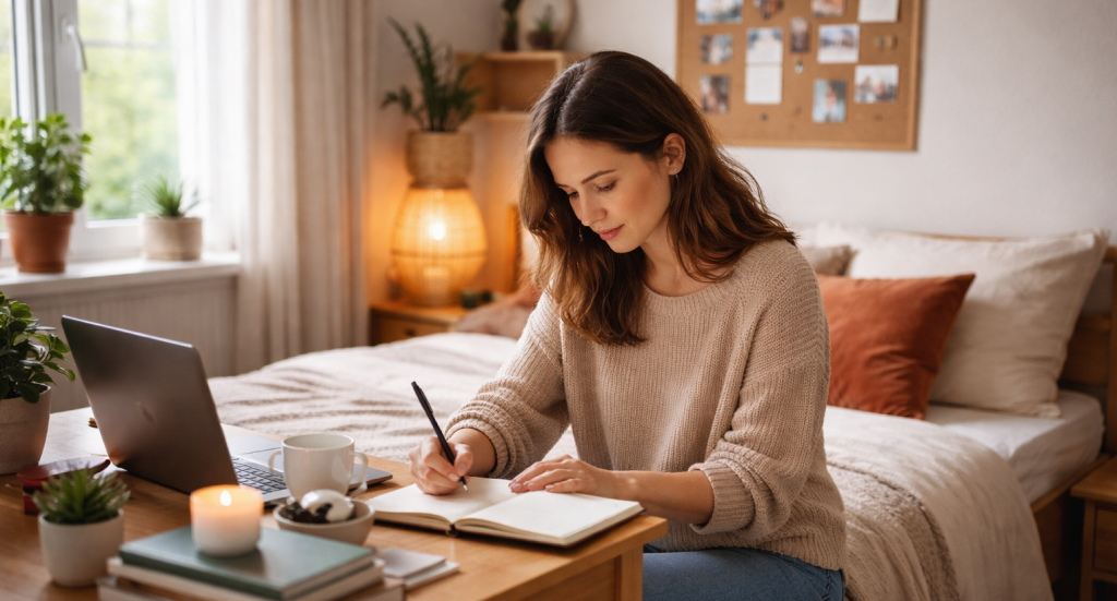 una mujer pensando, por qué dijo eso